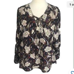The limited Small oversized blouse floral purple